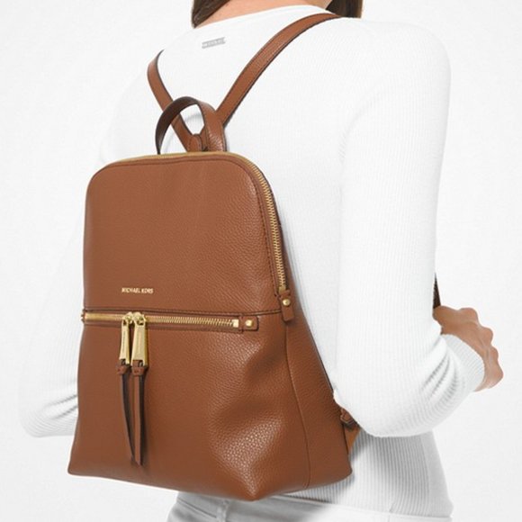 Michael Kors Rhea Pebbled Backpack - Picture 1 of 15